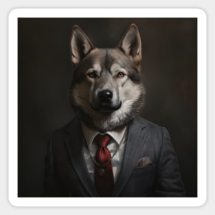 Norwegian Elkhound Dog in Suit Sticker